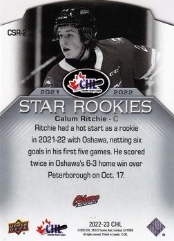2022-23 Upper Deck CHL - 2021-22 CHL Star Rookies #CSR-2 Calum Ritchie Back