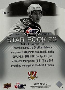 2022-23 Upper Deck CHL - 2021-22 CHL Star Rookies #CSR-19 Niks Fenenko Back