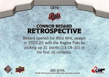 2022-23 Upper Deck CHL - Connor Bedard Retrospective #CB15 Connor Bedard Back