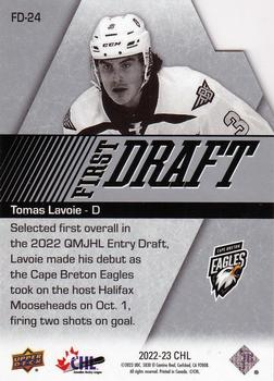 2022-23 Upper Deck CHL - First Draft #FD-24 Tomas Lavoie Back