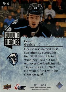 2022-23 Upper Deck CHL - Future Heroes #FH-4 Conor Geekie Back