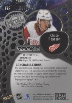 2022-23 SkyBox Metal Universe - Autographs Silver FX #178 Chase Pearson Back