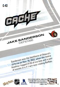 2022-23 SkyBox Metal Universe - Cache #C-43 Jake Sanderson Back