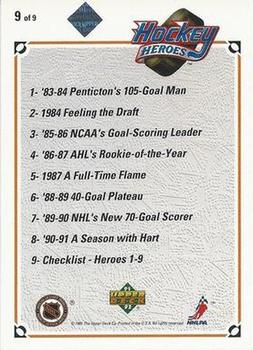 1991-92 Upper Deck - Hockey Heroes: Brett Hull Autograph #9 Brett Hull Back