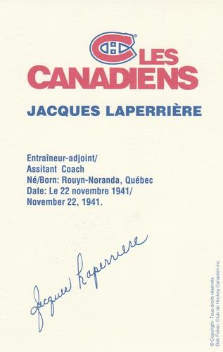 1989-90 Montreal Canadiens #NNO Jacques Laperriere Back