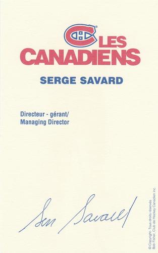 1989-90 Montreal Canadiens #NNO Serge Savard Back