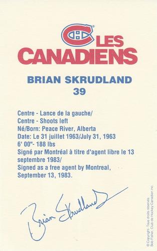 1989-90 Montreal Canadiens #NNO Brian Skrudland Back