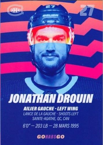 2022-23 Montreal Canadiens 3x5 #NNO Jonathan Drouin Back
