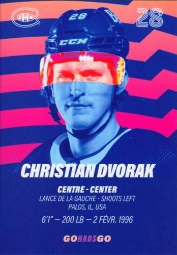 2022-23 Montreal Canadiens #NNO Christian Dvorak Back
