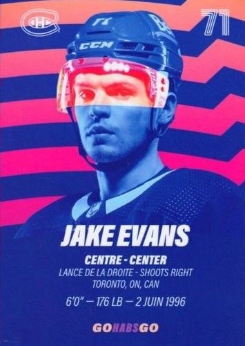 2022-23 Montreal Canadiens #NNO Jake Evans Back