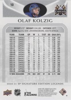 2020-21 SP Signature Edition Legends - Silver Script #10 Olaf Kolzig Back