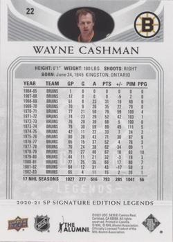 2020-21 SP Signature Edition Legends - Silver Script #22 Wayne Cashman Back