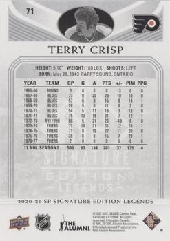 2020-21 SP Signature Edition Legends - Silver Script #71 Terry Crisp Back