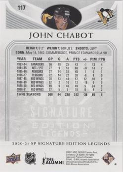 2020-21 SP Signature Edition Legends - Silver Script #117 John Chabot Back