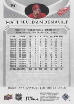 2020-21 SP Signature Edition Legends - Silver Script #148 Mathieu Dandenault Back