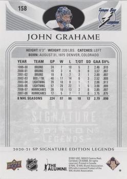 2020-21 SP Signature Edition Legends - Silver Script #158 John Grahame Back