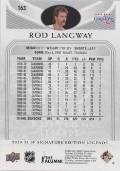 2020-21 SP Signature Edition Legends - Silver Script #163 Rod Langway Back