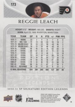 2020-21 SP Signature Edition Legends - Silver Script #173 Reggie Leach Back
