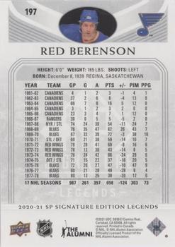 2020-21 SP Signature Edition Legends - Silver Script #197 Red Berenson Back