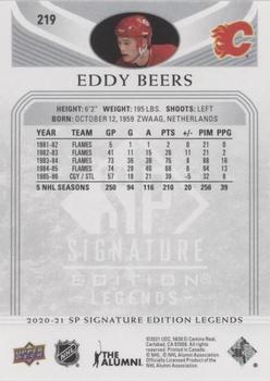 2020-21 SP Signature Edition Legends - Silver Script #219 Ed Beers Back