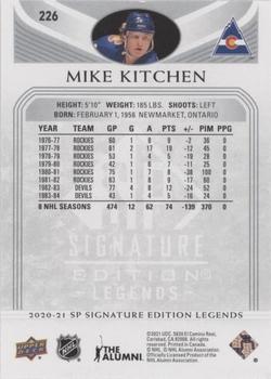 2020-21 SP Signature Edition Legends - Silver Script #226 Mike Kitchen Back
