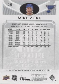 2020-21 SP Signature Edition Legends - Silver Script #265 Mike Zuke Back