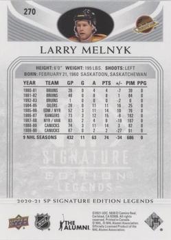 2020-21 SP Signature Edition Legends - Silver Script #270 Larry Melnyk Back