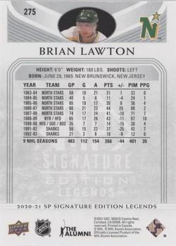 2020-21 SP Signature Edition Legends - Silver Script #275 Brian Lawton Back