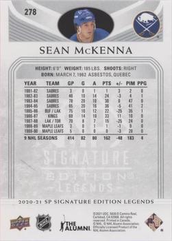 2020-21 SP Signature Edition Legends - Silver Script #278 Sean McKenna Back