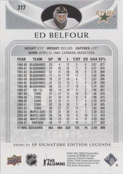 2020-21 SP Signature Edition Legends - Silver Script #317 Ed Belfour Back