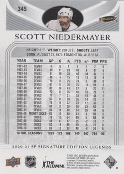 2020-21 SP Signature Edition Legends - Silver Script #345 Scott Niedermayer Back