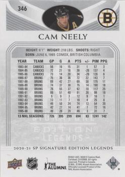 2020-21 SP Signature Edition Legends - Silver Script #346 Cam Neely Back