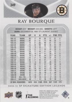 2020-21 SP Signature Edition Legends - Silver Script #349 Ray Bourque Back