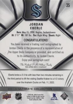 2021-22 Upper Deck Ultimate Collection - Autographs #35 Jordan Eberle Back
