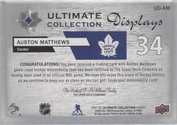 2021-22 Upper Deck Ultimate Collection - Ultimate Display Jersey #UD-AM Auston Matthews Back
