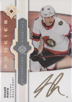 2021-22 Upper Deck Ultimate Collection - Ultimate Emblems Rookies Auto #UE-SP Shane Pinto Front