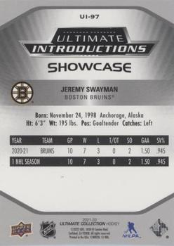 2021-22 Upper Deck Ultimate Collection - Ultimate Introductions #UI-97 Jeremy Swayman Back