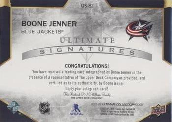 2021-22 Upper Deck Ultimate Collection - Ultimate Signatures #US-BJ Boone Jenner Back