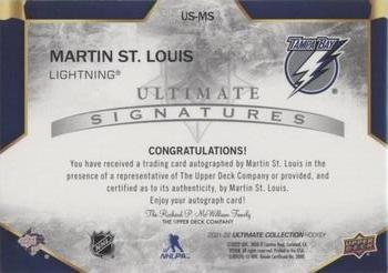 2021-22 Upper Deck Ultimate Collection - Ultimate Signatures #US-MS Martin St. Louis Back