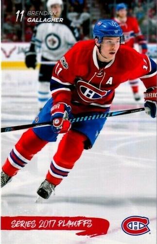 2016-17 Montreal Canadiens Playoffs Postcards #NNO Brendan Gallagher Front
