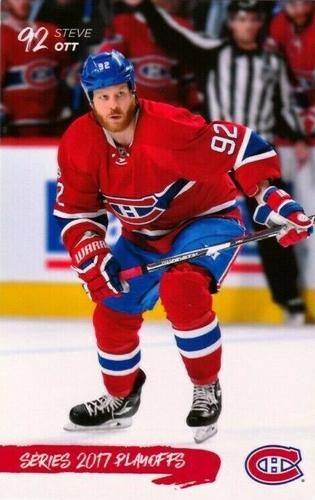 2016-17 Montreal Canadiens Playoffs Postcards #NNO Steve Ott Front