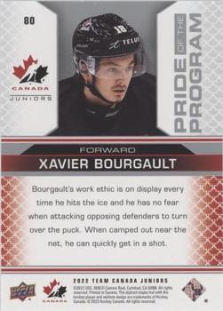2022-23 Upper Deck Team Canada Juniors - Blue #80 Xavier Bourgault Back
