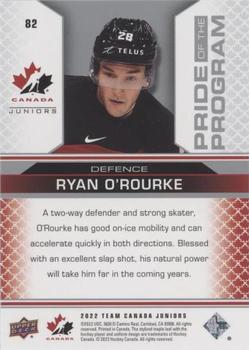 2022-23 Upper Deck Team Canada Juniors - Blue #82 Ryan O'Rourke Back