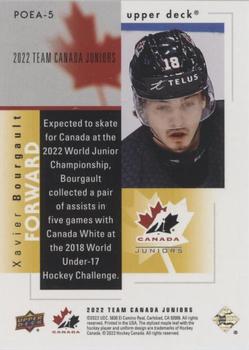 2022-23 Upper Deck Team Canada Juniors - 1996 Retro Program of Excellence Achievements #POEA-5 Xavier Bourgault Back