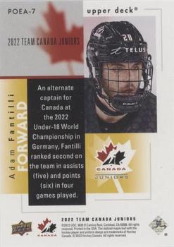 2022-23 Upper Deck Team Canada Juniors - 1996 Retro Program of Excellence Achievements #POEA-7 Adam Fantilli Back