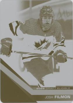 2022-23 Upper Deck Team Canada Juniors - Prospectus Momentous Printing Plates Yellow Achievements #PM-43 Josh Filmon Front