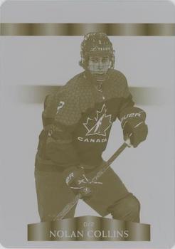 2022-23 Upper Deck Team Canada Juniors - Program of Excellence Printing Plates Yellow Achievements #144 Nolan Collins Front