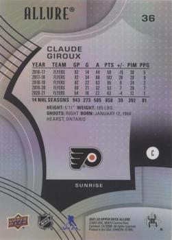 2021-22 Upper Deck Allure - Sunrise #36 Claude Giroux Back