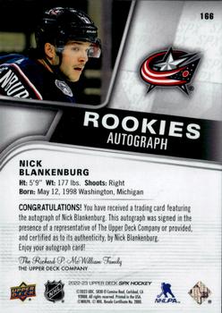 2022-23 SPx - Autographs Rookies #166 Nick Blankenburg Back