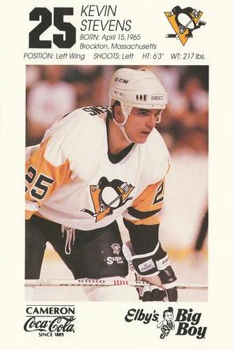 1989-90 Coke/Elby's Pittsburgh Penguins #NNO Kevin Stevens Front